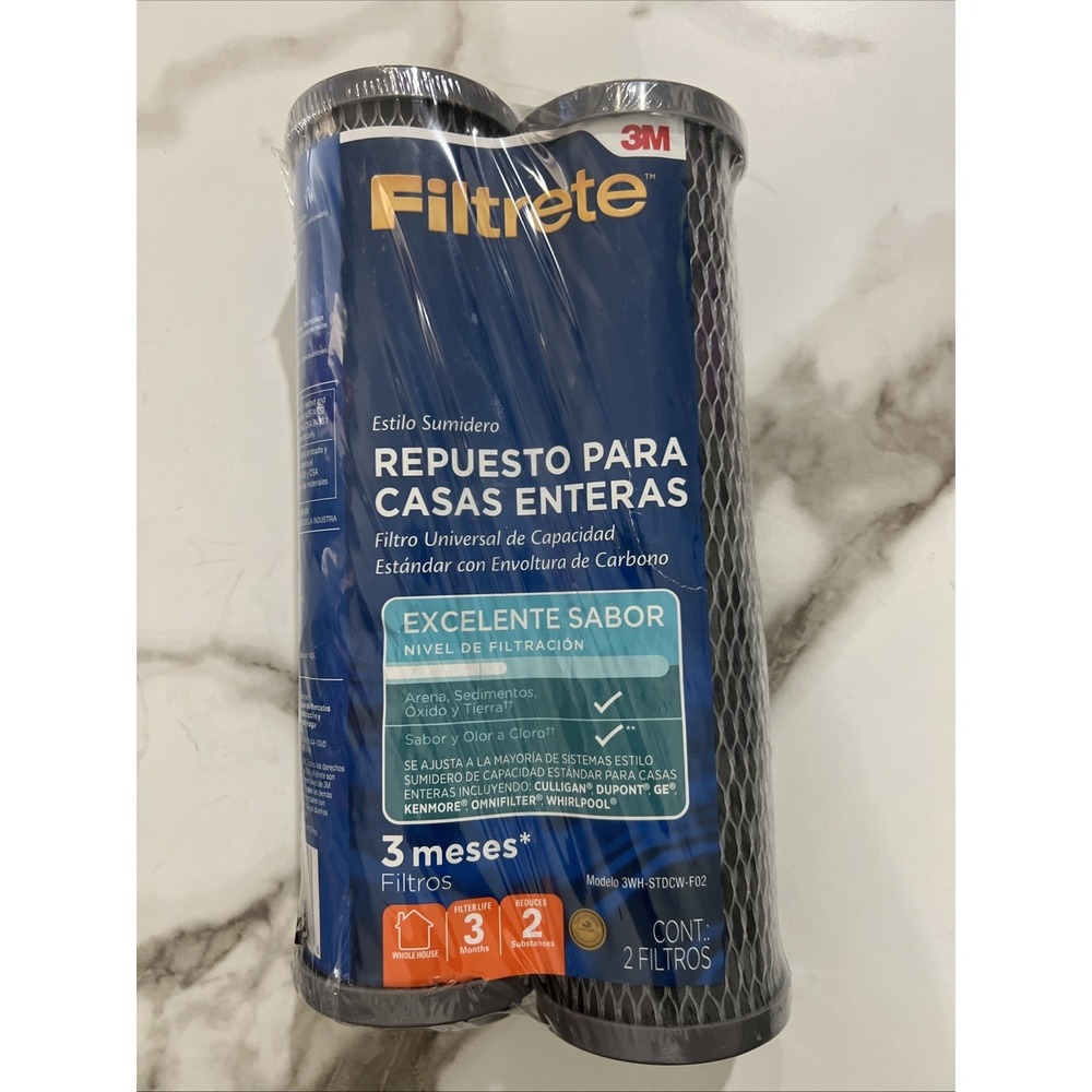 3M Filtrete Whole House Replacement Water Filter 2 Pack Carbon Wrap